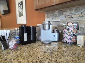 Kitchen counter with appliances